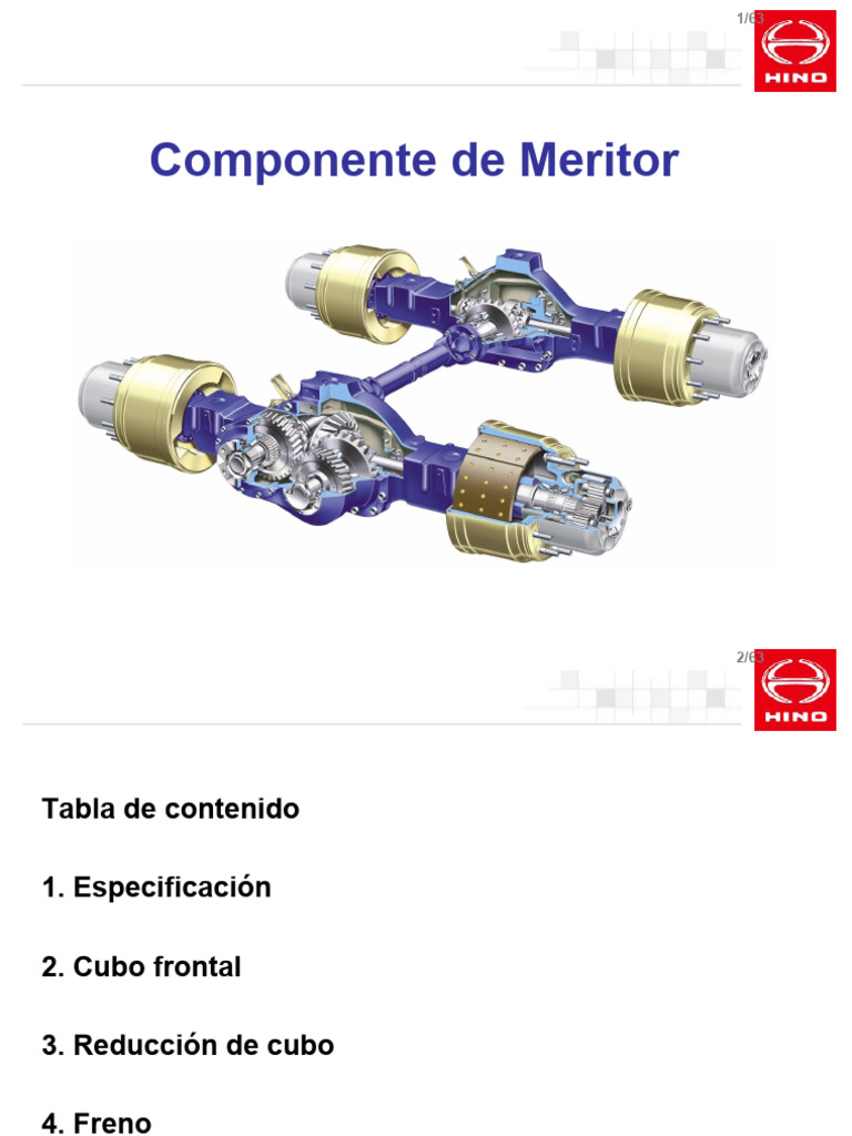 Especificaciones y Mantenimiento de Ejes Meritor | PDF | Engranaje | Eje