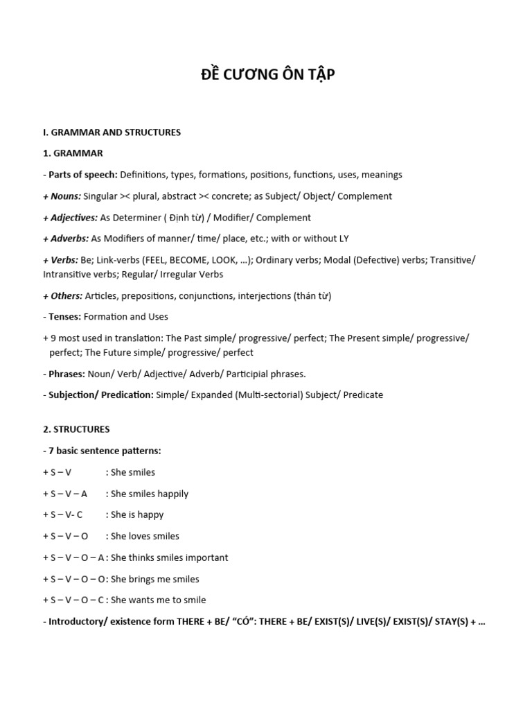 Grammar and Sentence Structures Guide | PDF | Linguistics | Linguistic ...