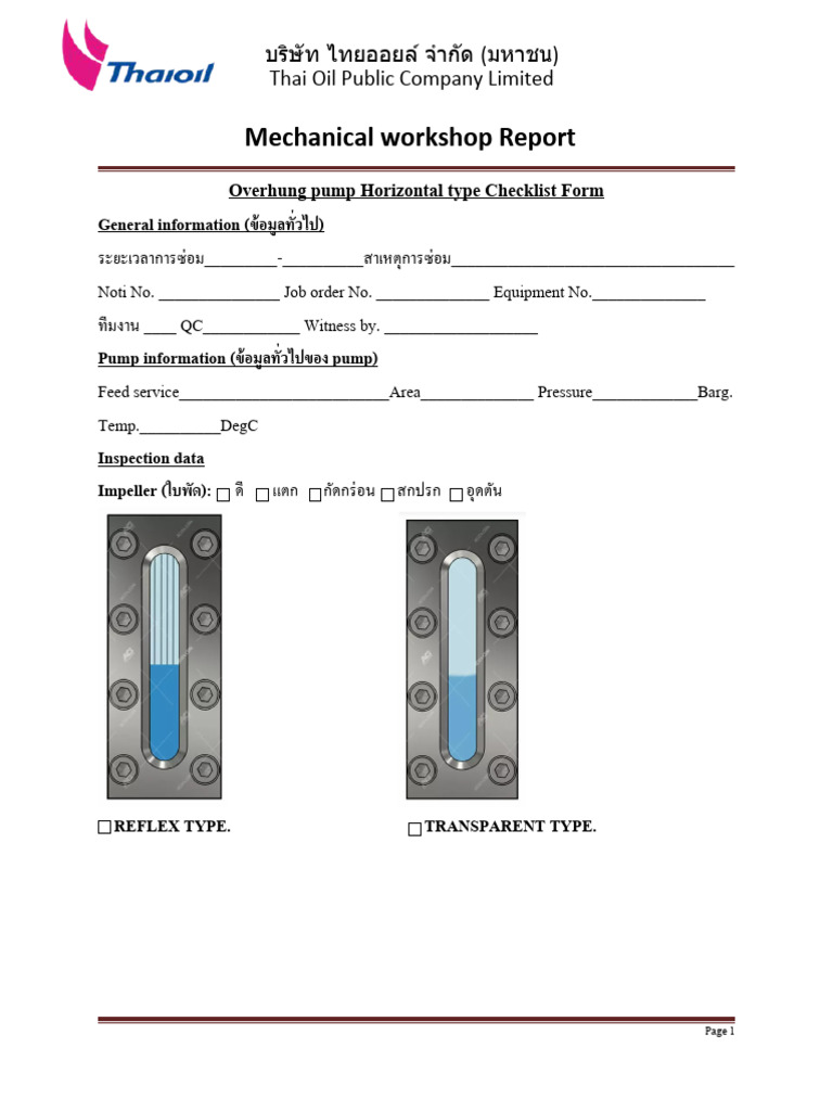 Inspection Report Format FLevel Gauge | PDF