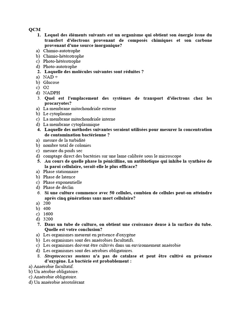 TD Bacterio Tam 2 | PDF | Bactérie | Pénicilline