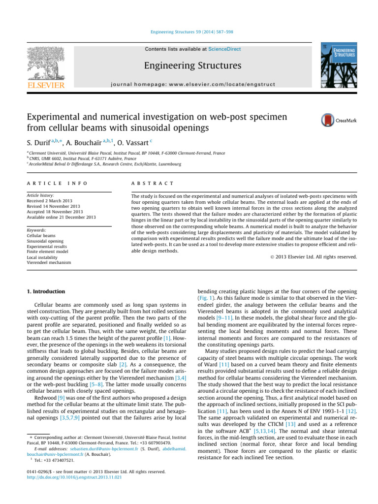 Experimental and Numerical Investigation On Web Post Speci - 2014 ...