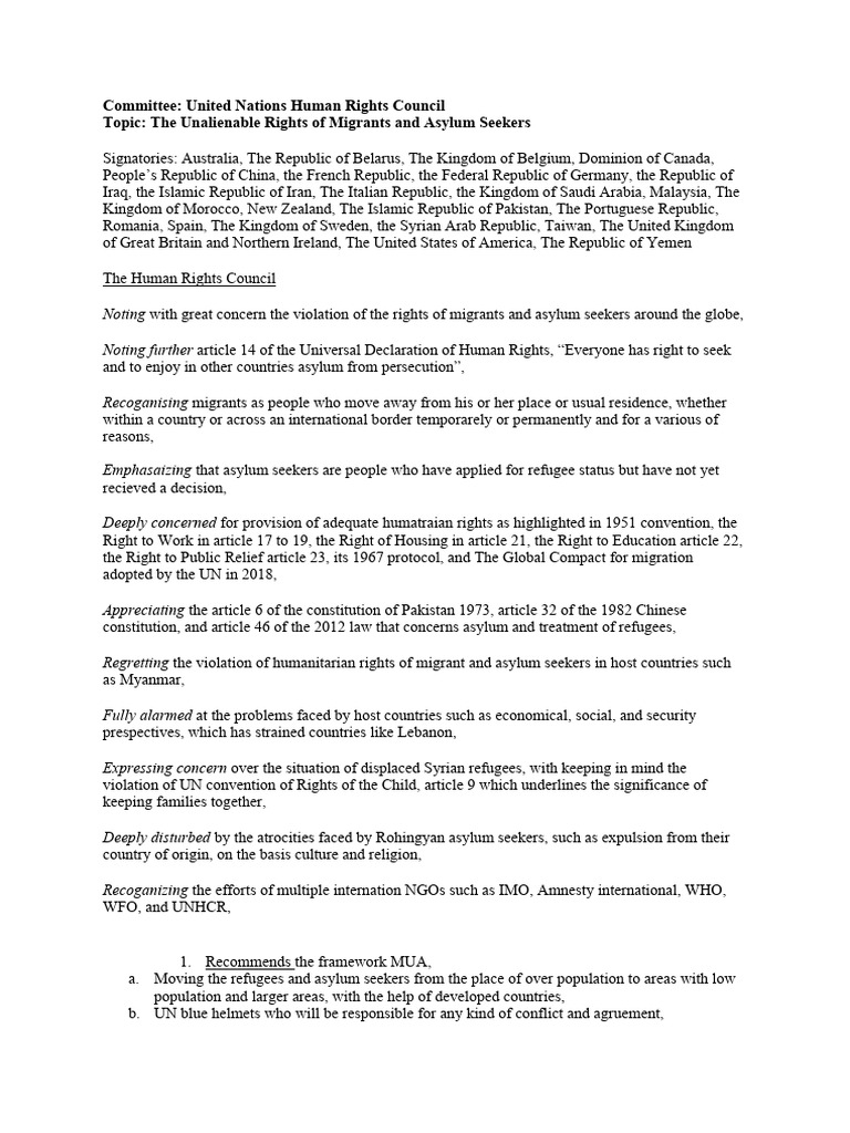 Committee | PDF | Refugee | United Nations High Commissioner For Refugees