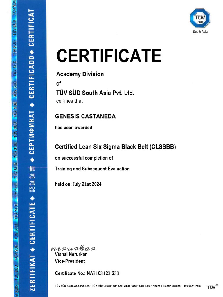 Certified Lean Six Sigma Black Belt | PDF | Business | Computers
