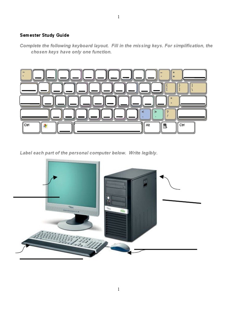 Semester Exam ICT Computer Keyboard Typefaces