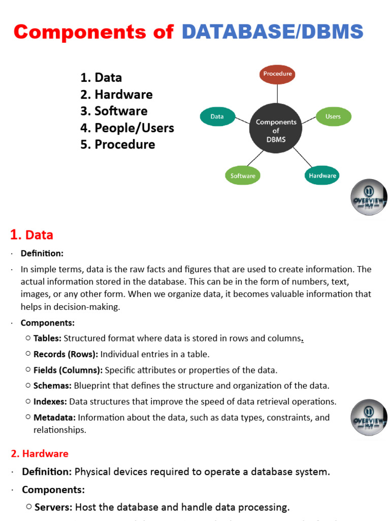Components of Database | PDF | Databases | Data