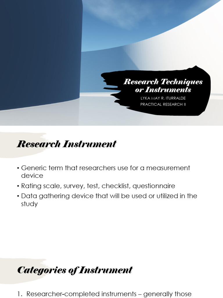 Essential Research Instruments Guide | PDF | Survey Methodology ...