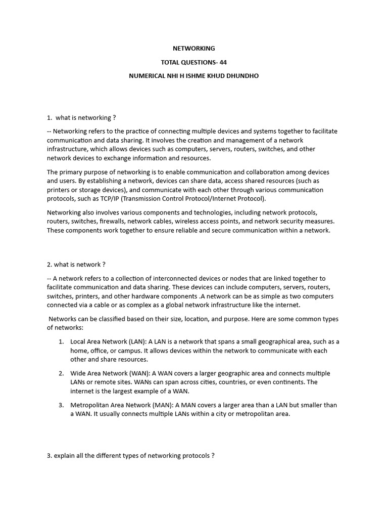 Networking and Data Communication Overview | PDF | Computer Network ...