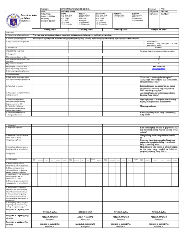 Daily Lesson Plan Week 5 | PDF