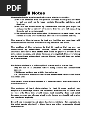 Free Will Notes