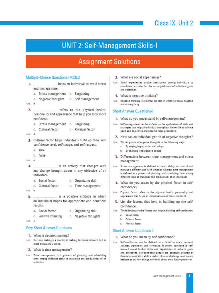IT 402 Class IX 02 AssignmentSolutions | PDF | Self Esteem | Decision ...