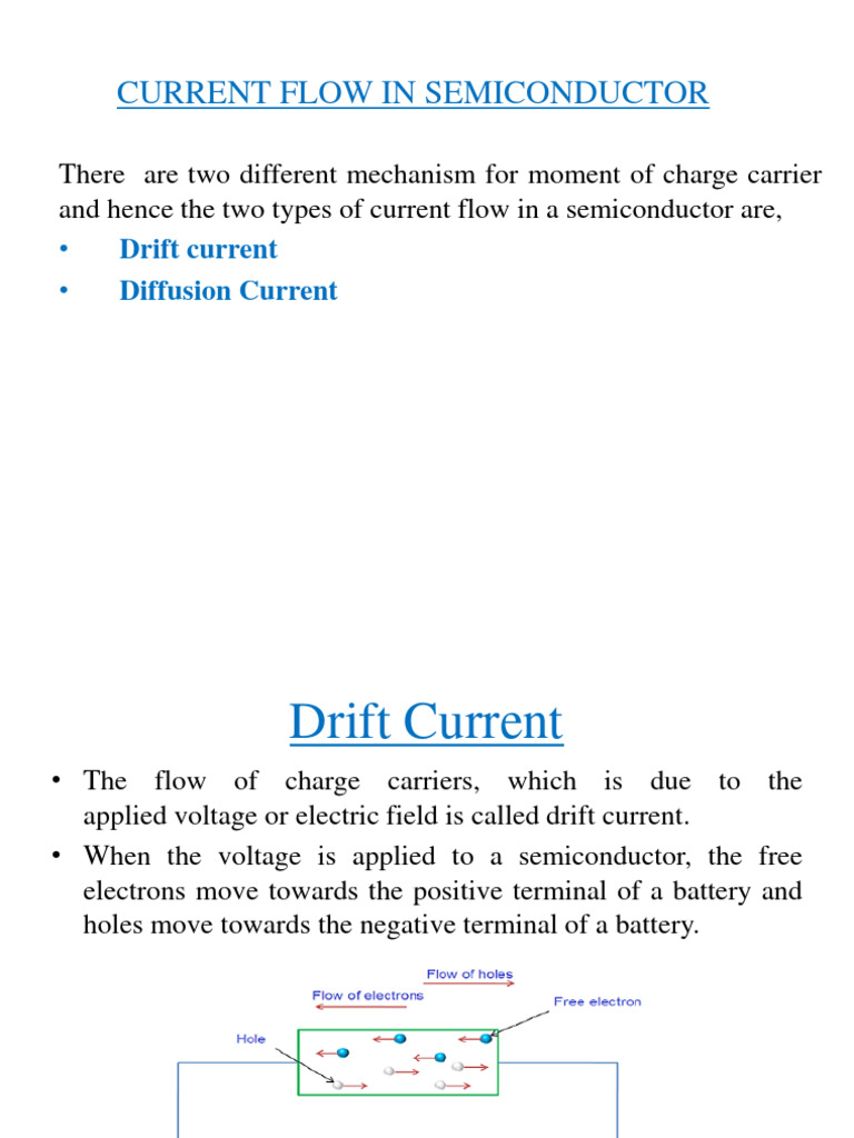 4 - Current in Semiconductor | PDF | Semiconductors | Electron Hole