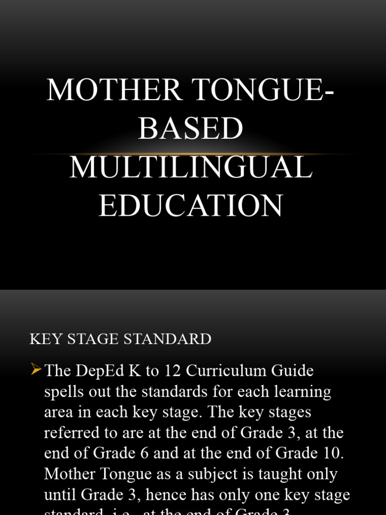 Mother Tongue-Based Education Standards | PDF | Second Language | Fluency