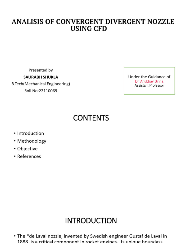 Studay and Analysis of Convergent Divergent Nozzle Using | PDF | Nozzle ...