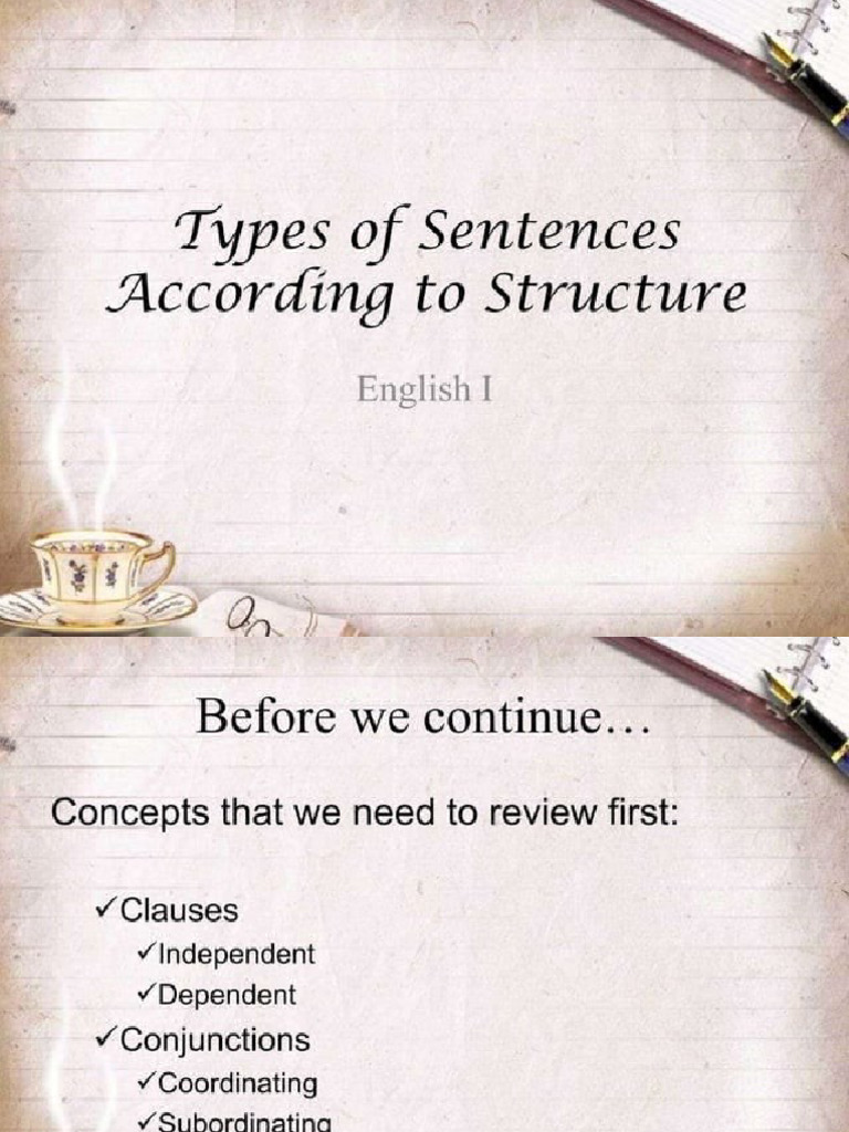 Types of Sentence Acc. To Form and Structure | PDF