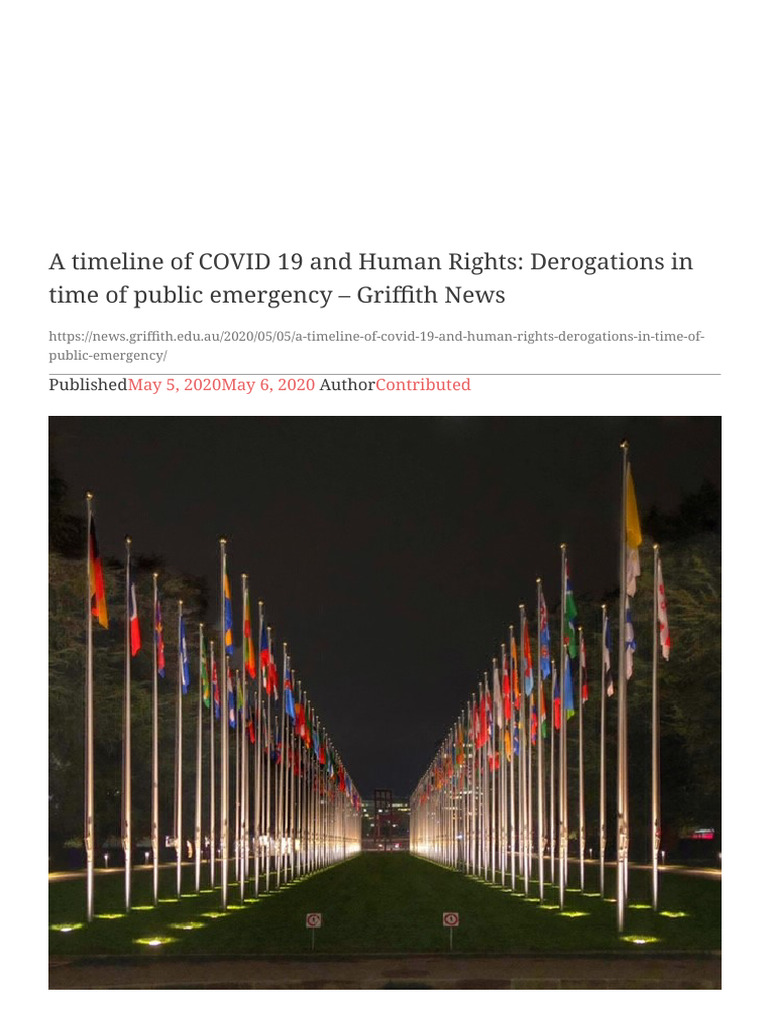 COVID-19 Human Rights Derogations Timeline | PDF | Human Rights | State ...