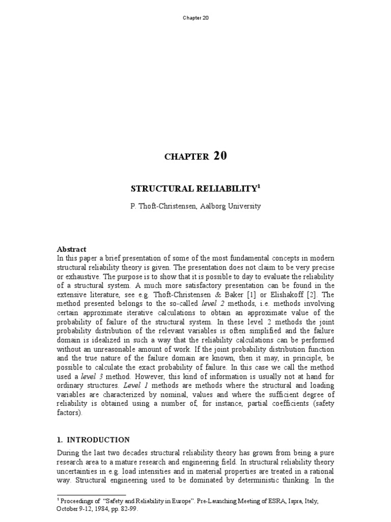 Chapter 20 Structural Reliability Theory | PDF | Technology & Engineering