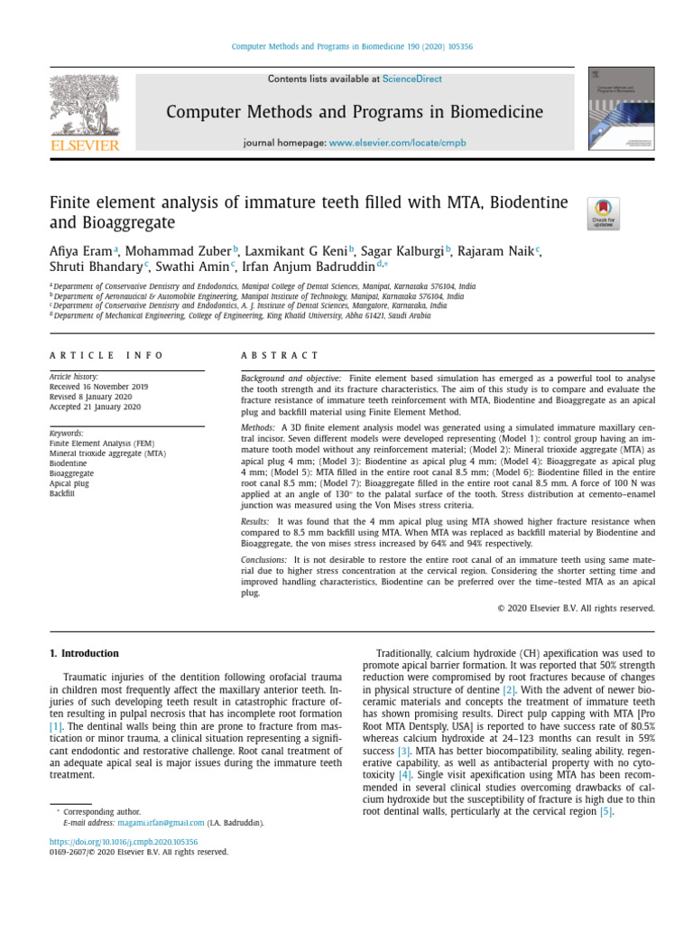 Computer methods and programs in biomedicine pdf dentistry branches