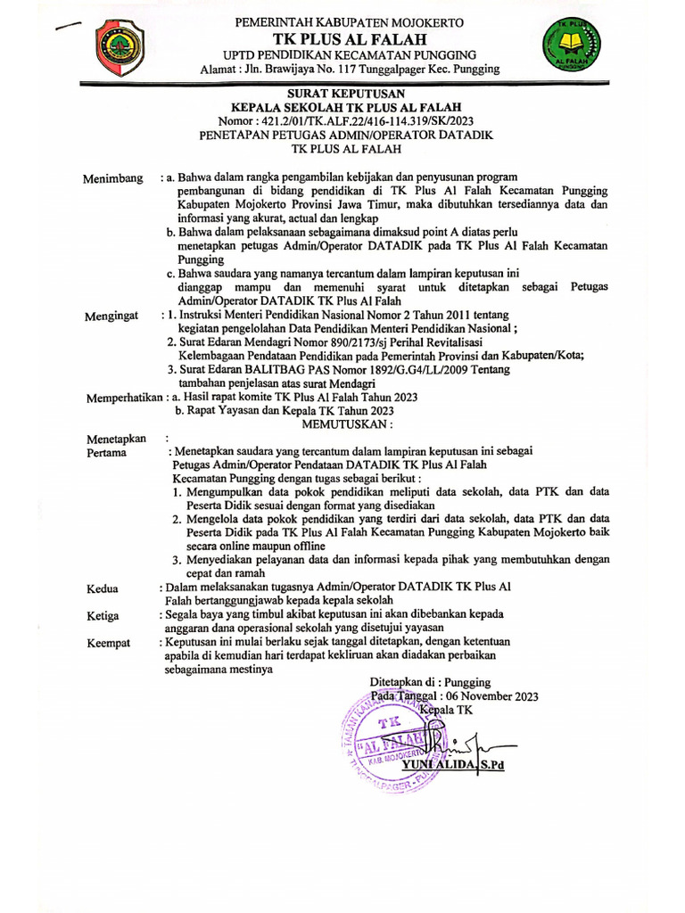 Sk Operator Sekolah Pdf