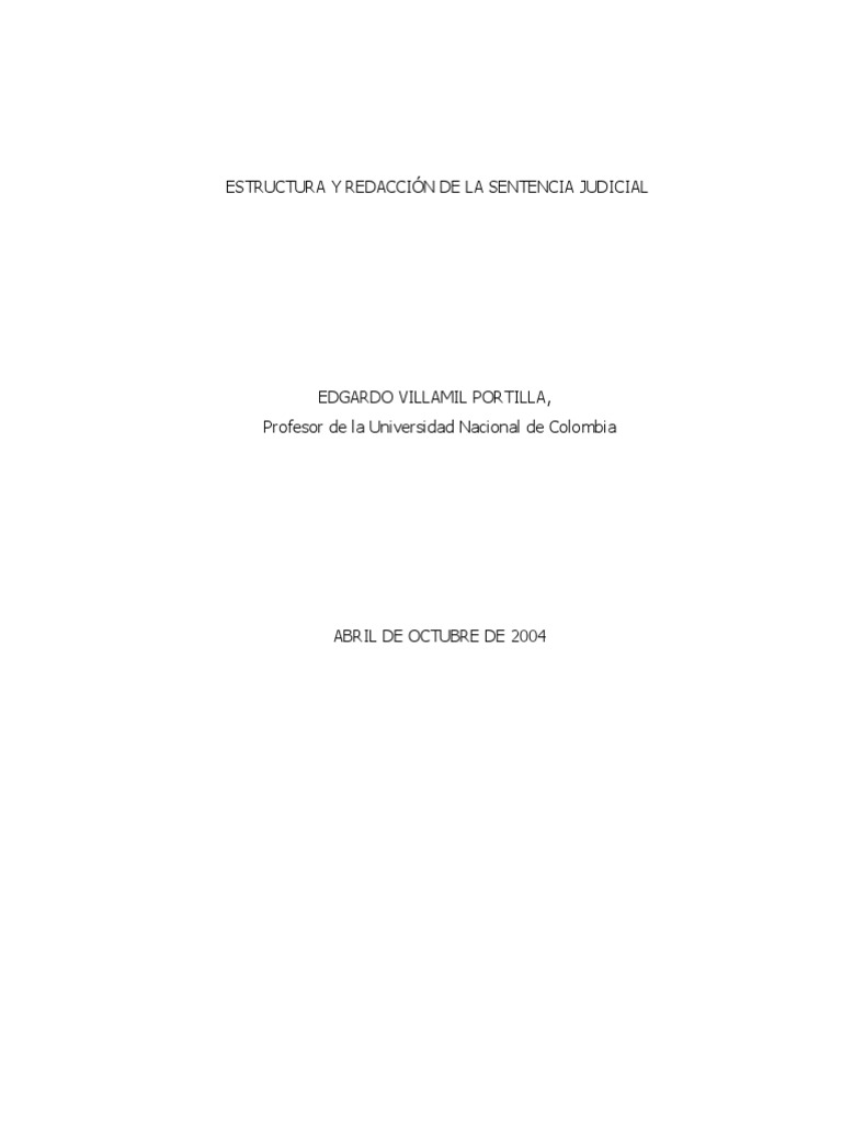 Estructura de La Sentencia Judicial | PDF | Teoría de la justificación