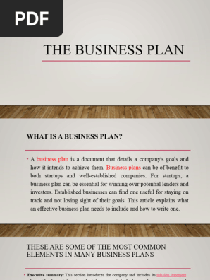 The business plan