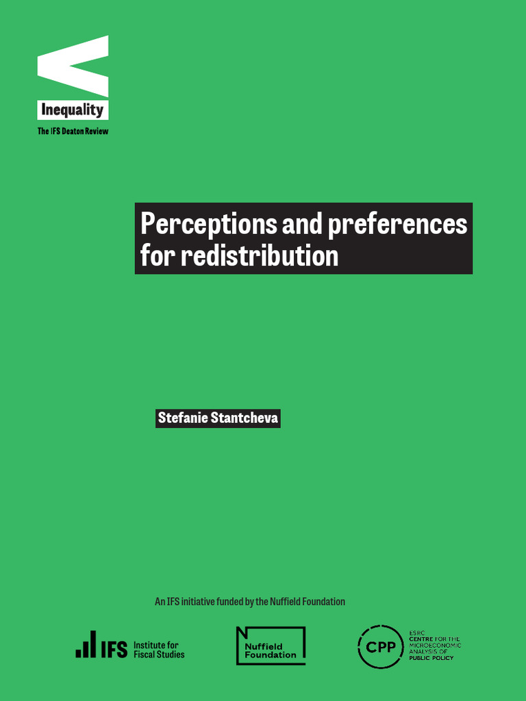Perceptions and Preferences For Redistribution | PDF | Cost Of Living ...