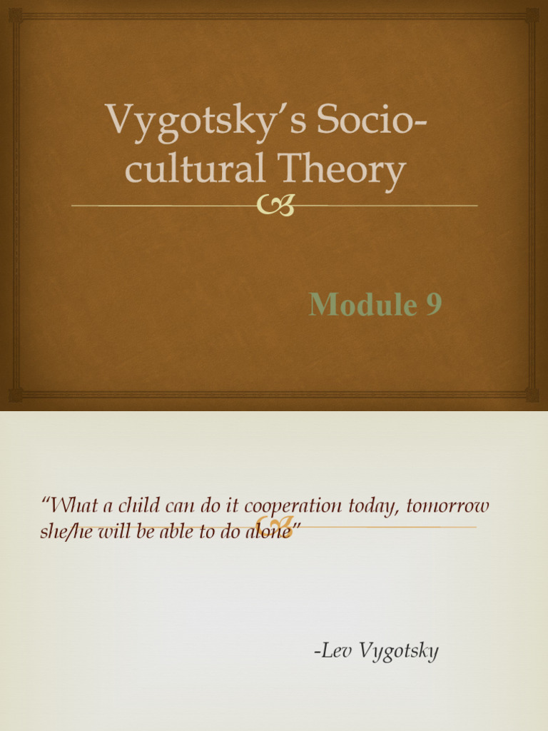 Vygotsky's Socio-Cultural Theory Explained | PDF | Cognitive ...