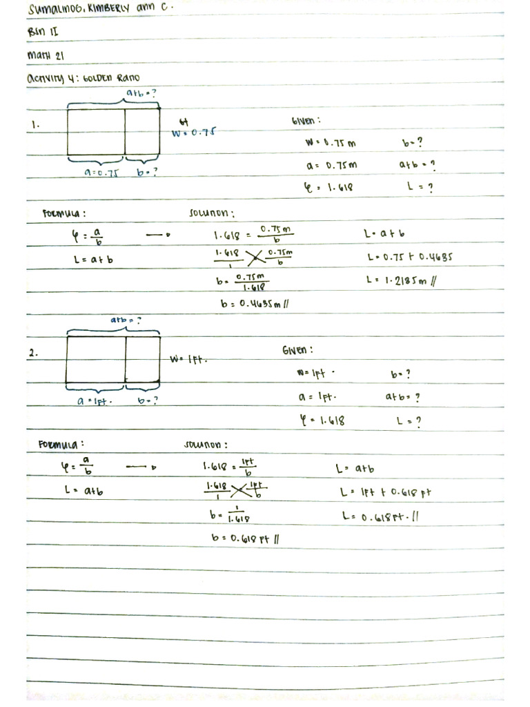 Activity 4 - Golden Ratio | PDF