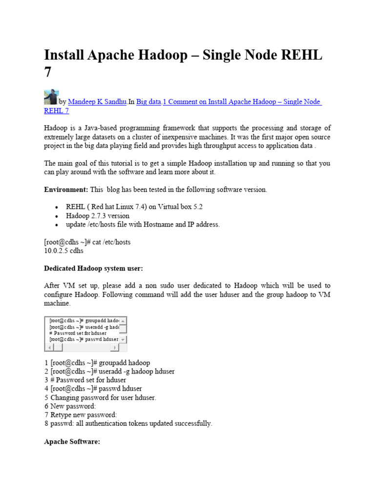 Install Apache Hadoop Using Cloudera | PDF | Apache Hadoop | Java ...