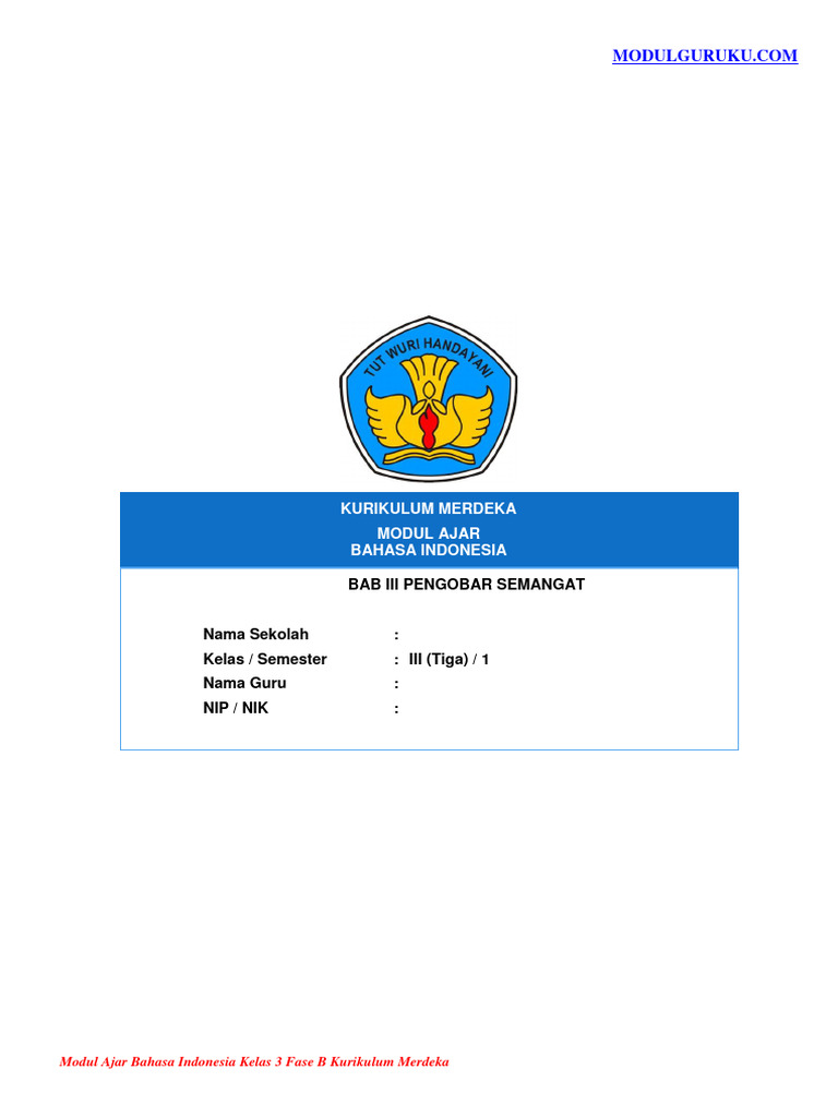 Modul Ajar Bahasa Indonesia Kelas 3 | PDF | Karier & Perkembangan