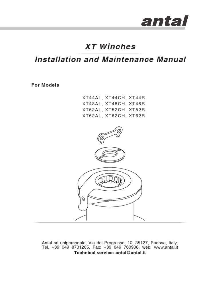 XT Winches Installation & Maintenance Guide | PDF | Screw | Bearing ...