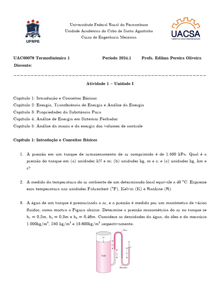 Atividade 1 | PDF | Calor | Temperatura