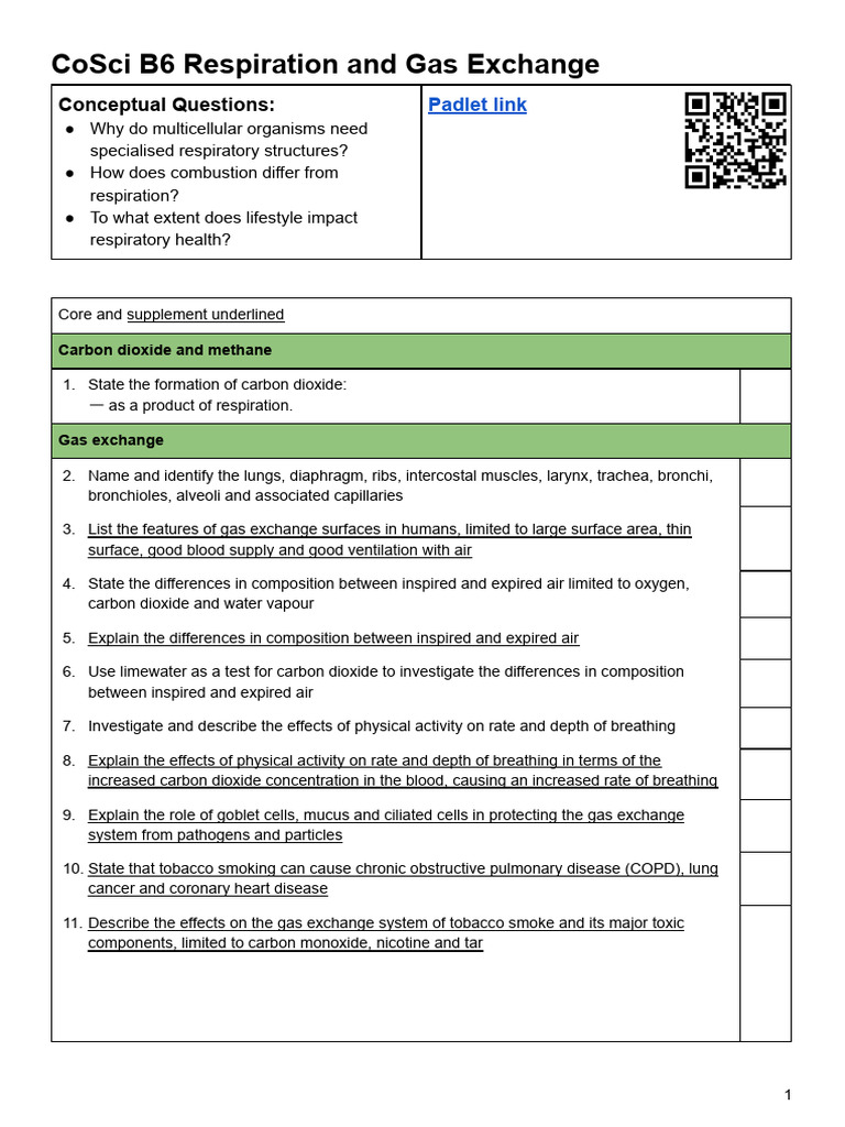B6 Unit Notes (New For Aug 2021) | PDF | Cellular Respiration | Breathing