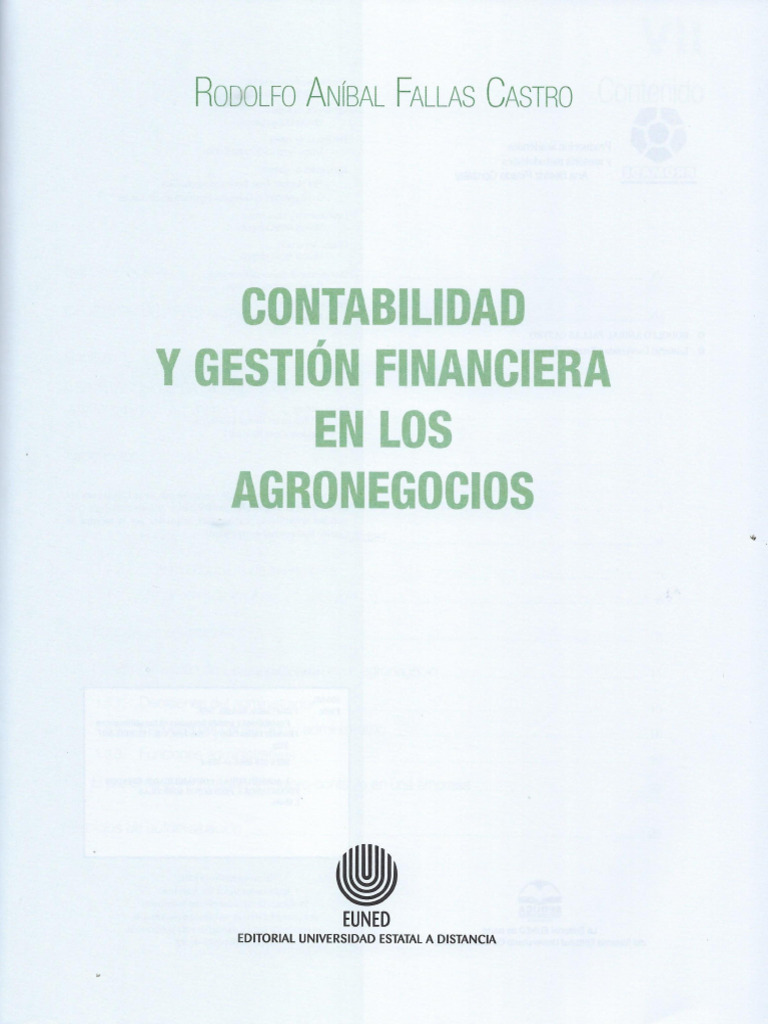 Contabilidad y Gestión Financiera en Los Agronegocios | PDF