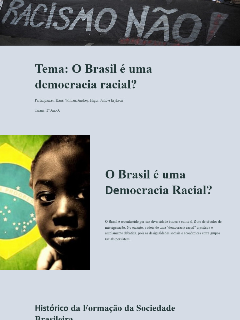 O Brasil e Uma Democracia Racial | PDF | Miscigenação | Brasil