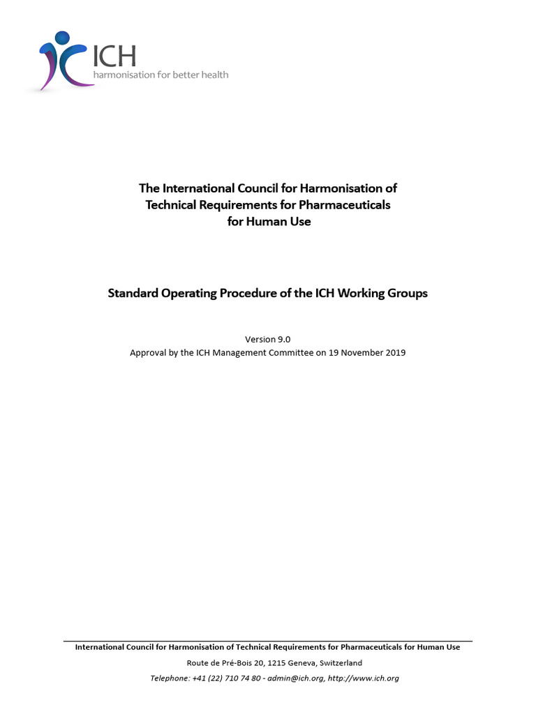 Standard Operating Procedure of The ICH Working Groups | PDF | Business ...