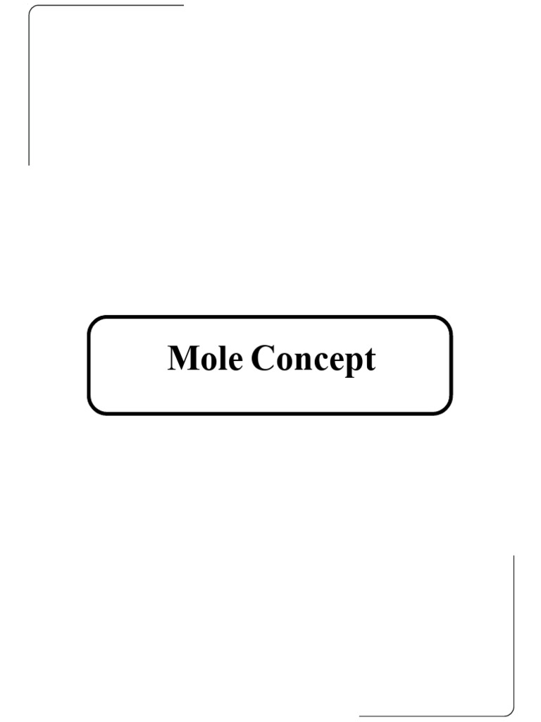 Mole Concept FINAL SHEET PDF Mass Concentration (Chemistry) Mole