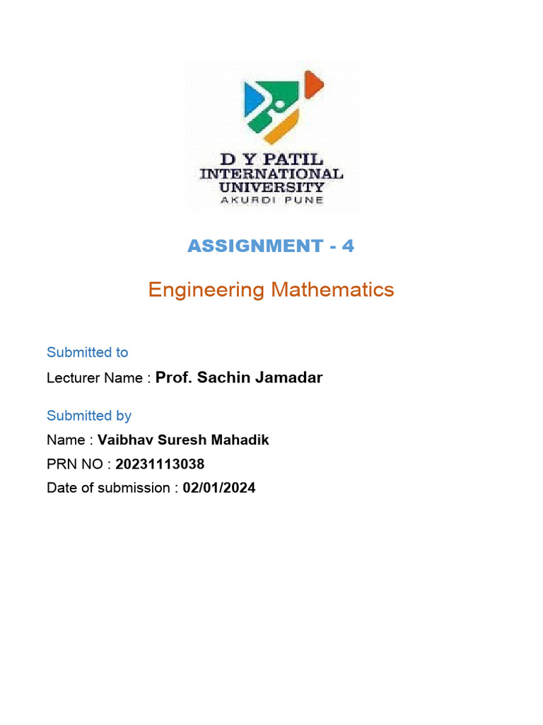 First Page of Assignment | PDF