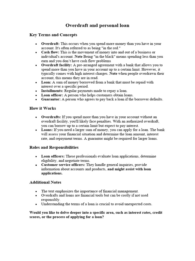 Personal Loans and Over Draft | PDF | Interest | Loans