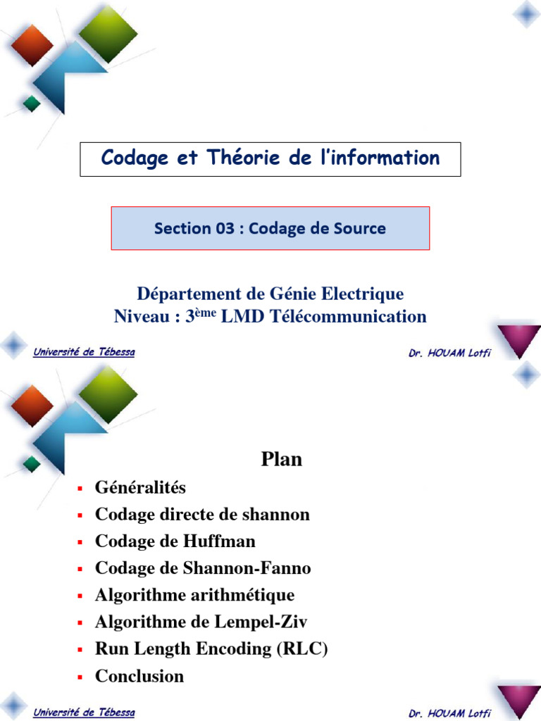 Codage Arithmétique en Théorie de l'Information | PDF | Compression de ...