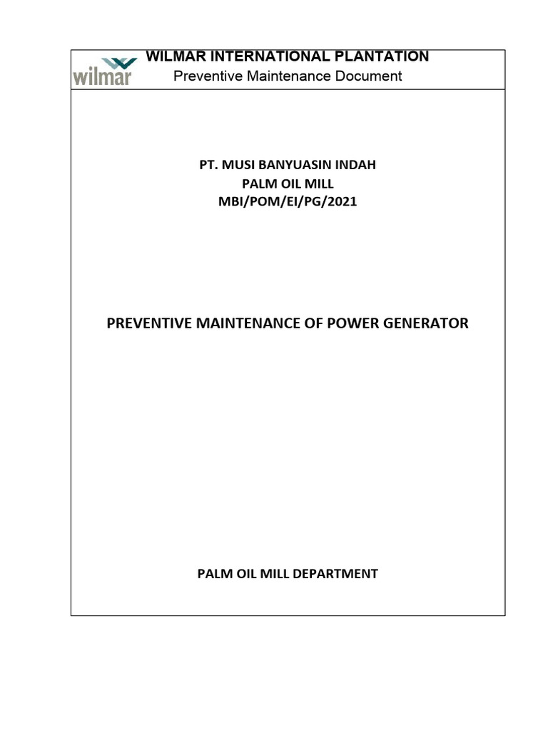 Power Generator - Form Maintenance 2021 | PDF | Teknologi & Rekayasa