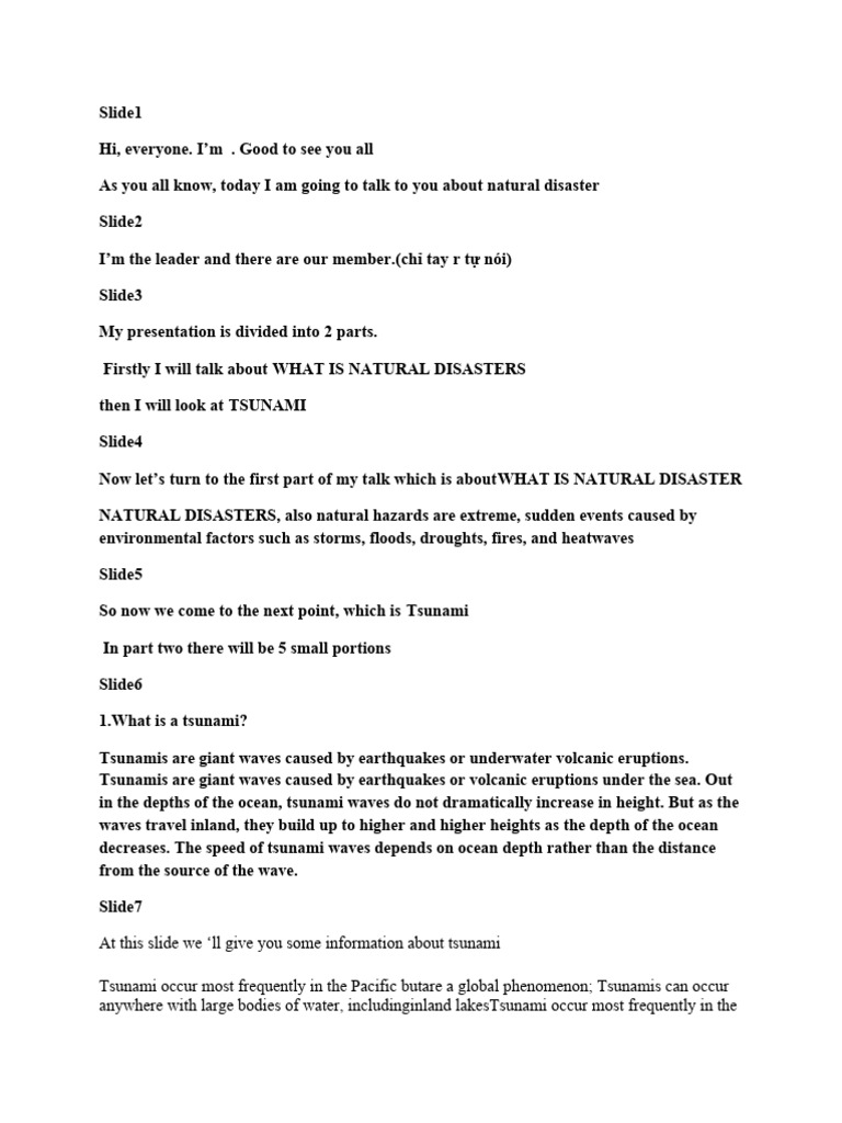 Script pdf tsunami natural disasters