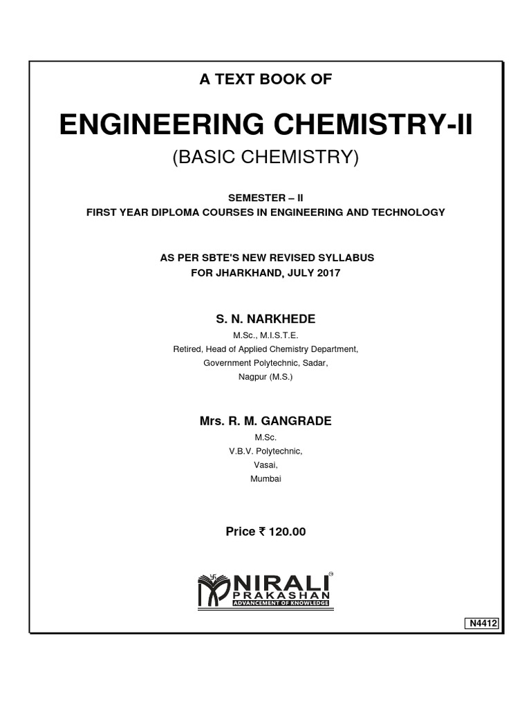 N4412 Engineering Chemistry 2 SBTE Jharkhand Sem 2 | PDF | Physical ...