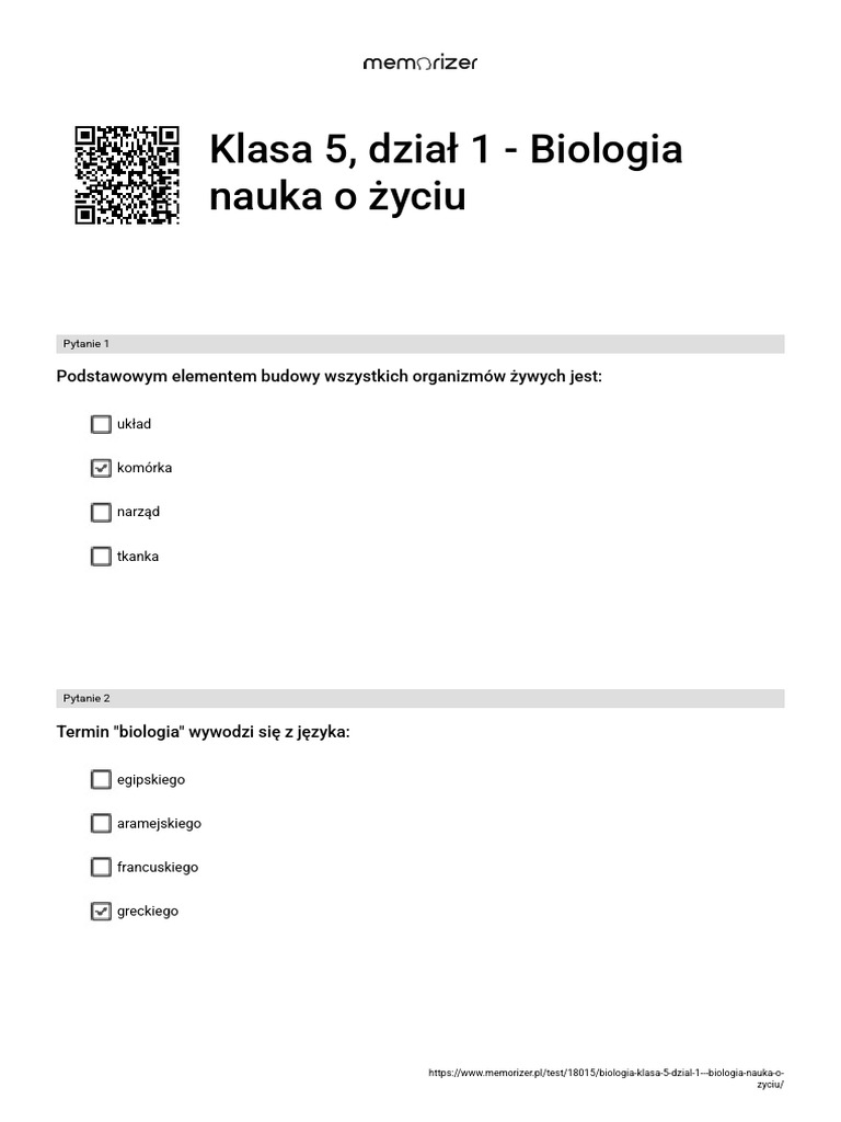 Biologia Nauka O życiu Sprawdzian Klasa 5 Nowa Era Klasa 5, Dział 1 - Biologia Nauka o Życiu - WYPEŁNIONY | PDF