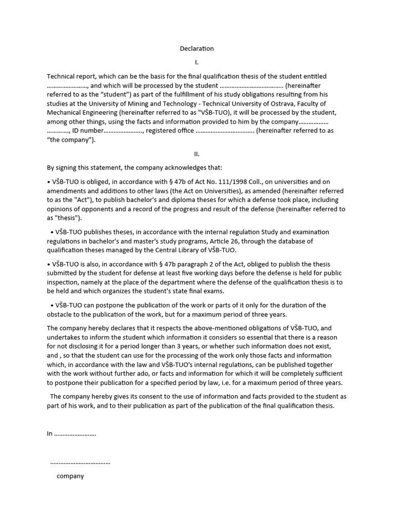 Declaration | PDF | Thesis | Justice