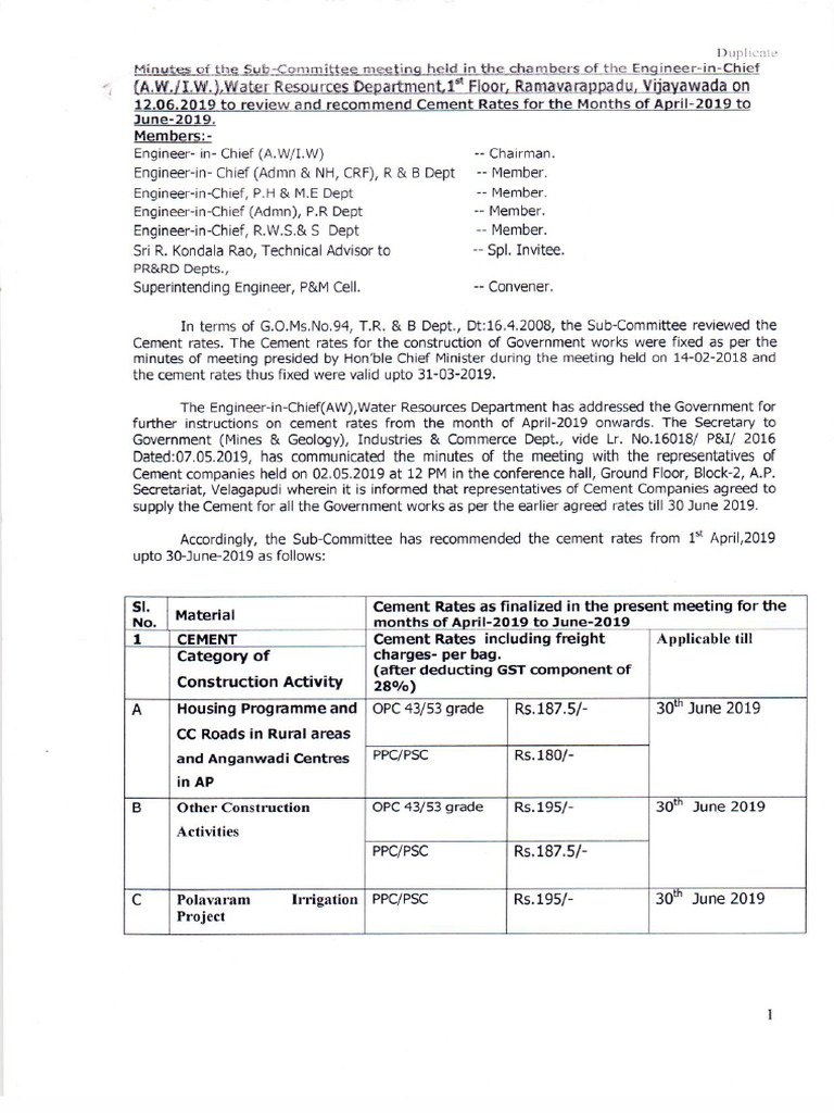 CEM RATE April2019 | PDF