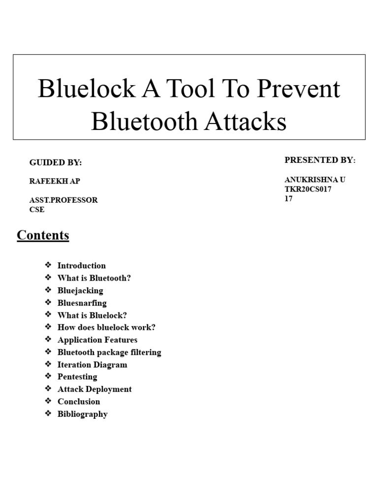 Bluelock: Bluetooth Security Solution | PDF | Bluetooth | Security