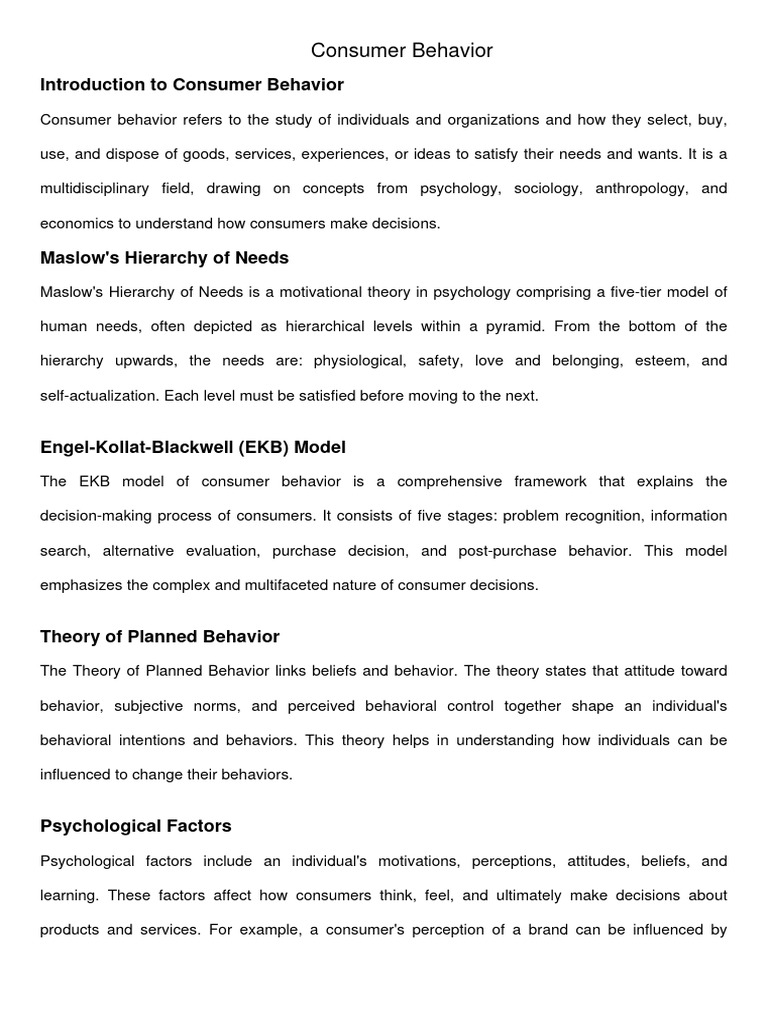 Understanding Consumer Behavior Insights | PDF | Consumer Behaviour ...