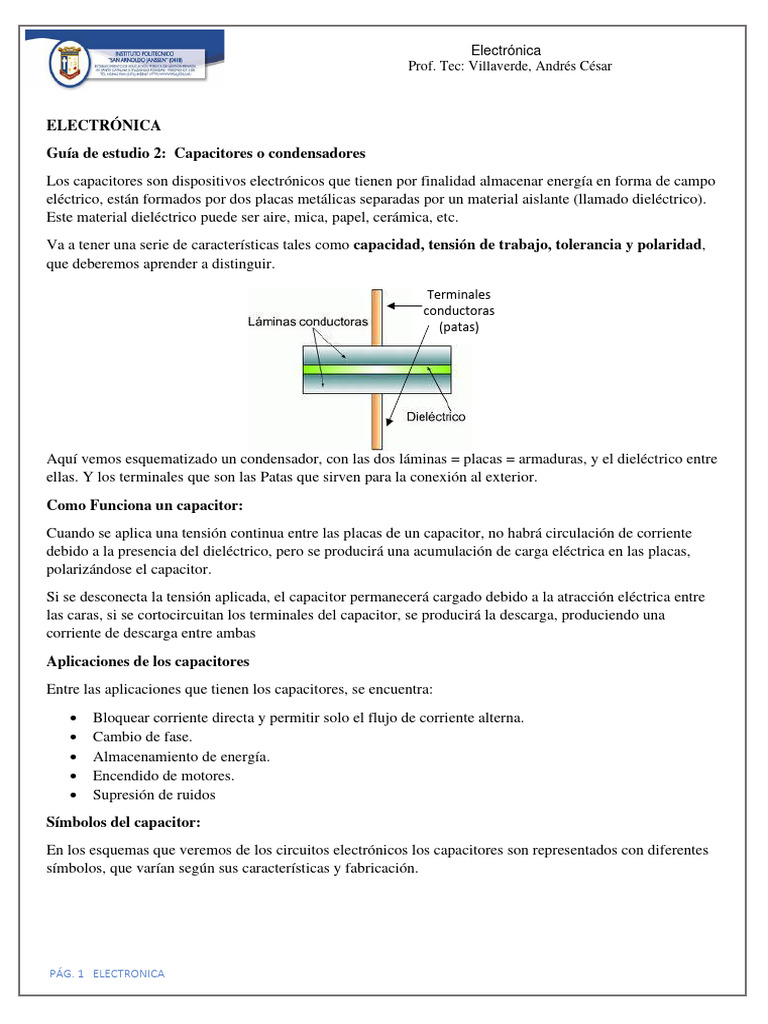 Capacitores: Tipos y Funcionamiento | PDF | Condensador | Capacidad