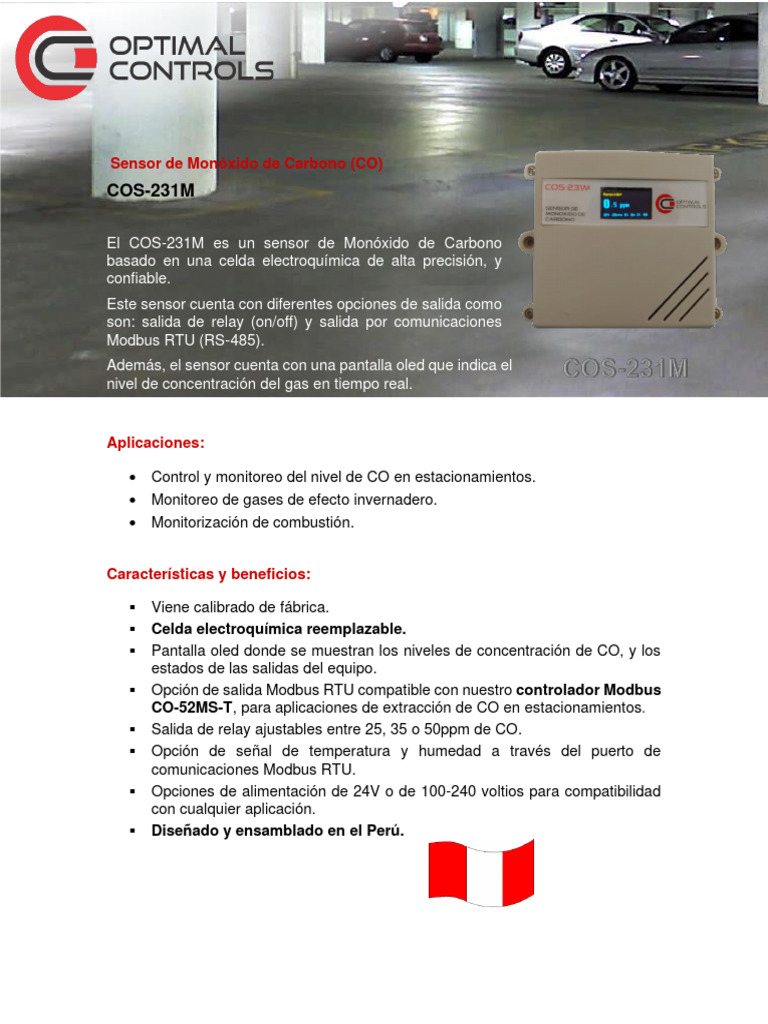 Sensor de Monóxido de Carbono COS-231M | PDF | Dióxido de carbono | Sensor