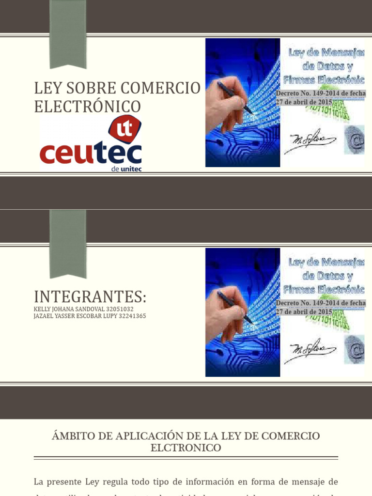Ley Sobre Comercio Electrónico Exposición 2 Pdf Comercio Electrónico